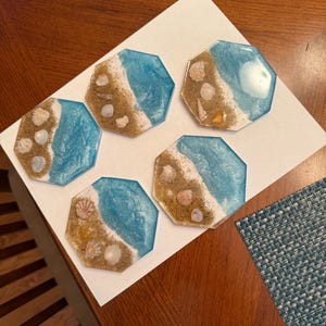 Beach Themed Resin Coasters
