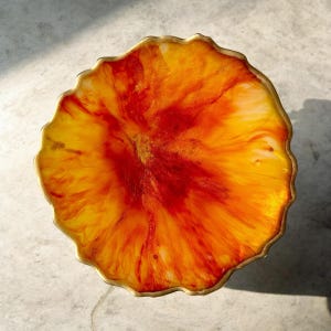 Coasters Shades of Orange with Gold, Handmade Epoxy Resin Coasters